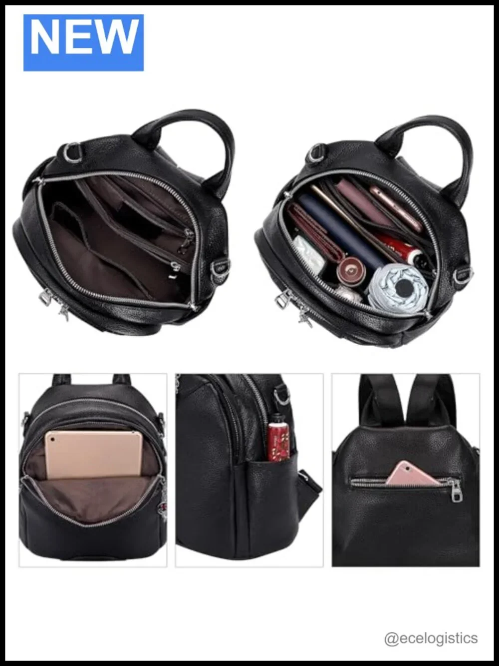 Genuine Leather Backpack Purse Women Convertible Shoulder Handbag Work Daypack